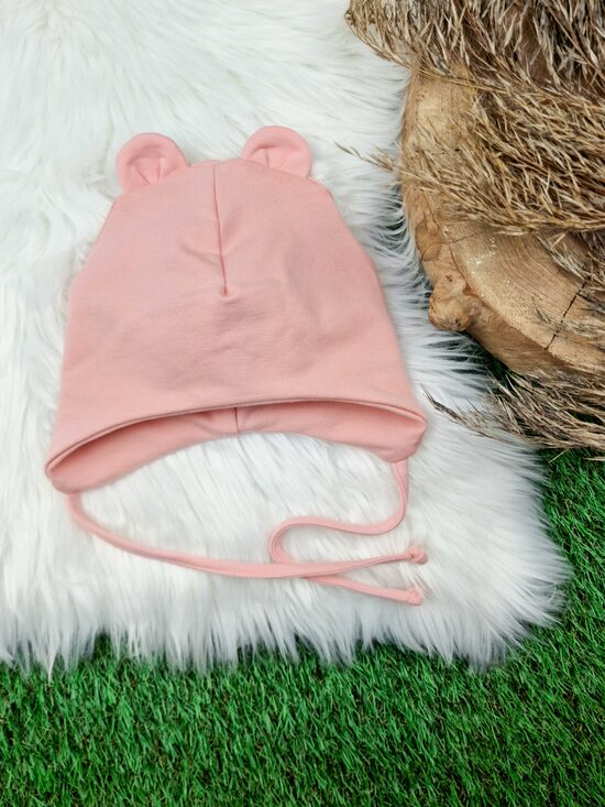 Sasienama cepure "Lācis"- Gaiši rozā, 46-48